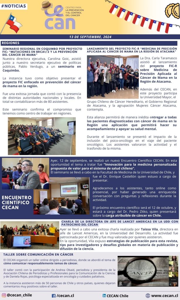 Newsletter 13 de septiembre 2024