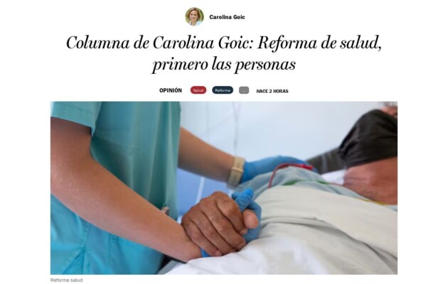 Columna de Carolina Goic: Reforma de salud, primero las personas